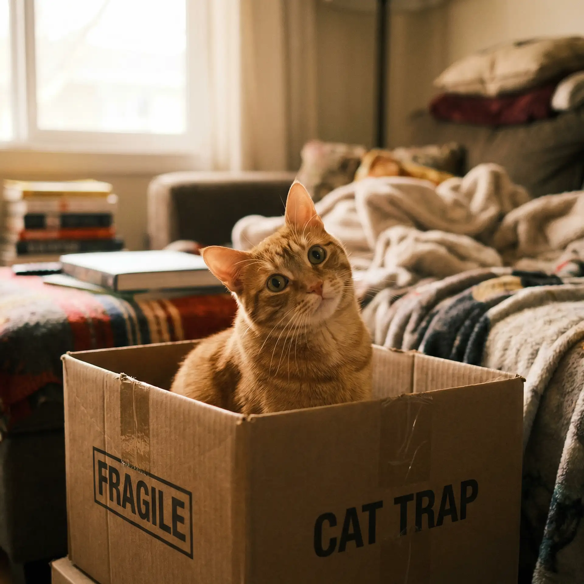 橘猫躲在纸箱里 - 免费播看高清大片免播放器